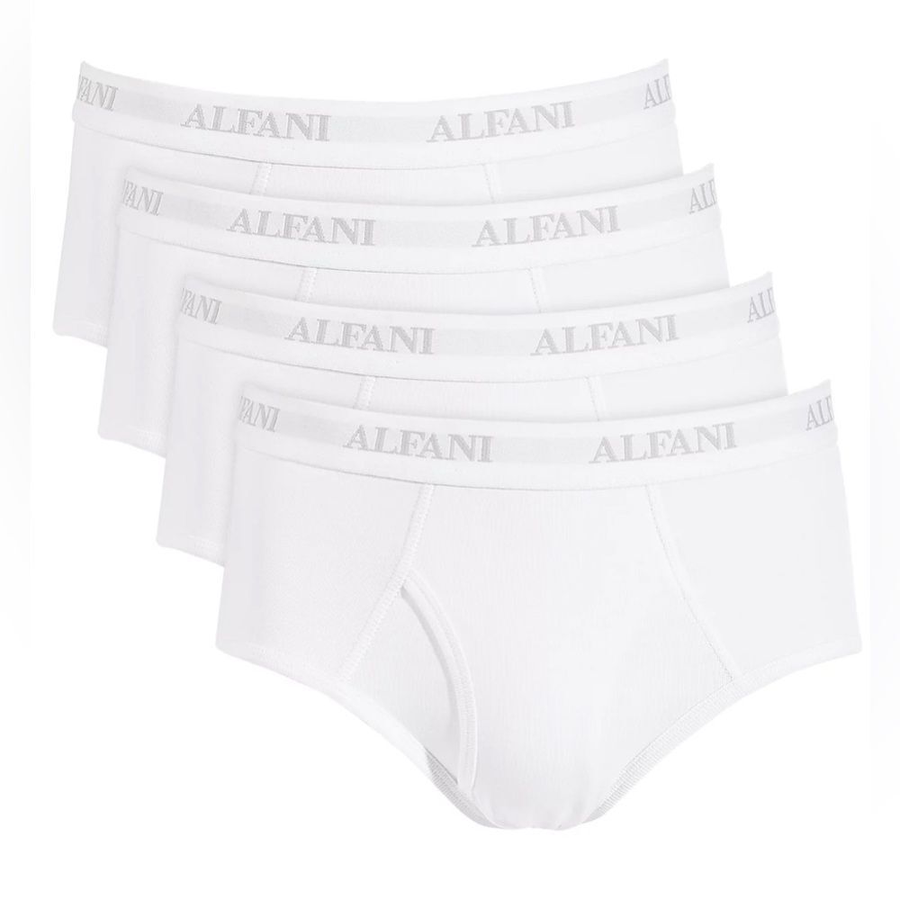 Alfani Men's 4-Pk. Moisture-Wicking Cotton Briefs in White